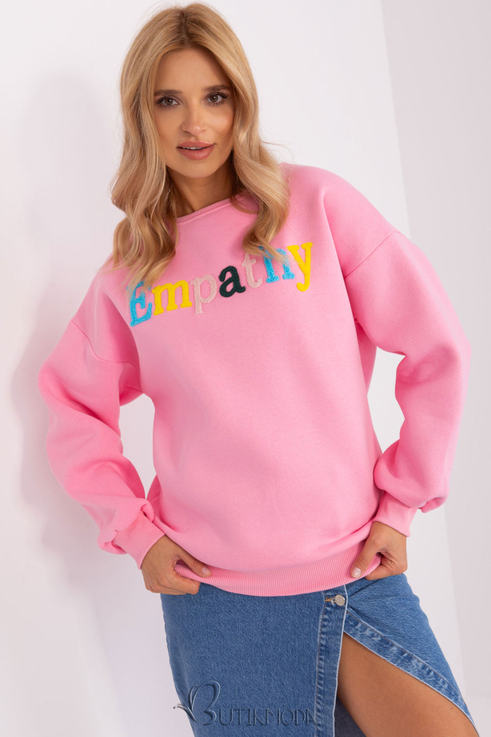 Pink Sweatshirt with "Empathy" Print