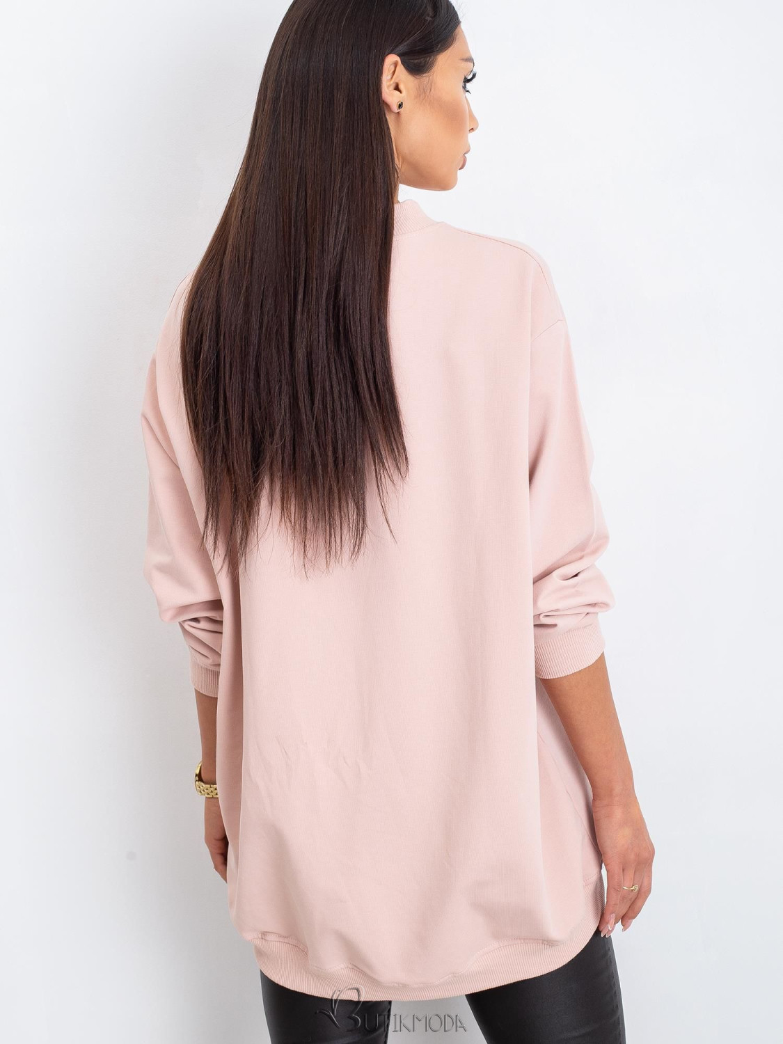 Pink Cotton Basic Sweatshirt