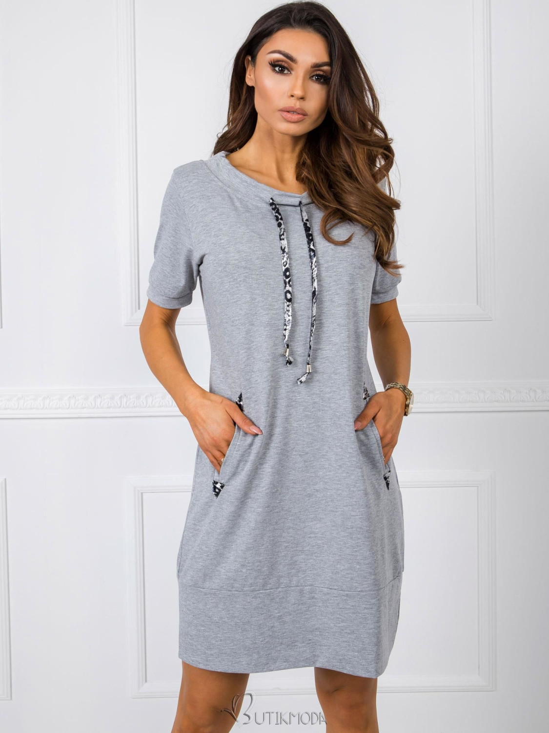 Gray Dress with Pockets