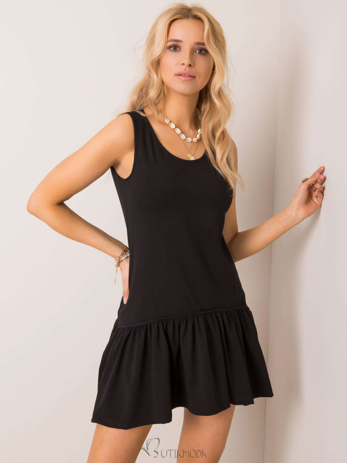 Black Cotton Dress RUE PARIS