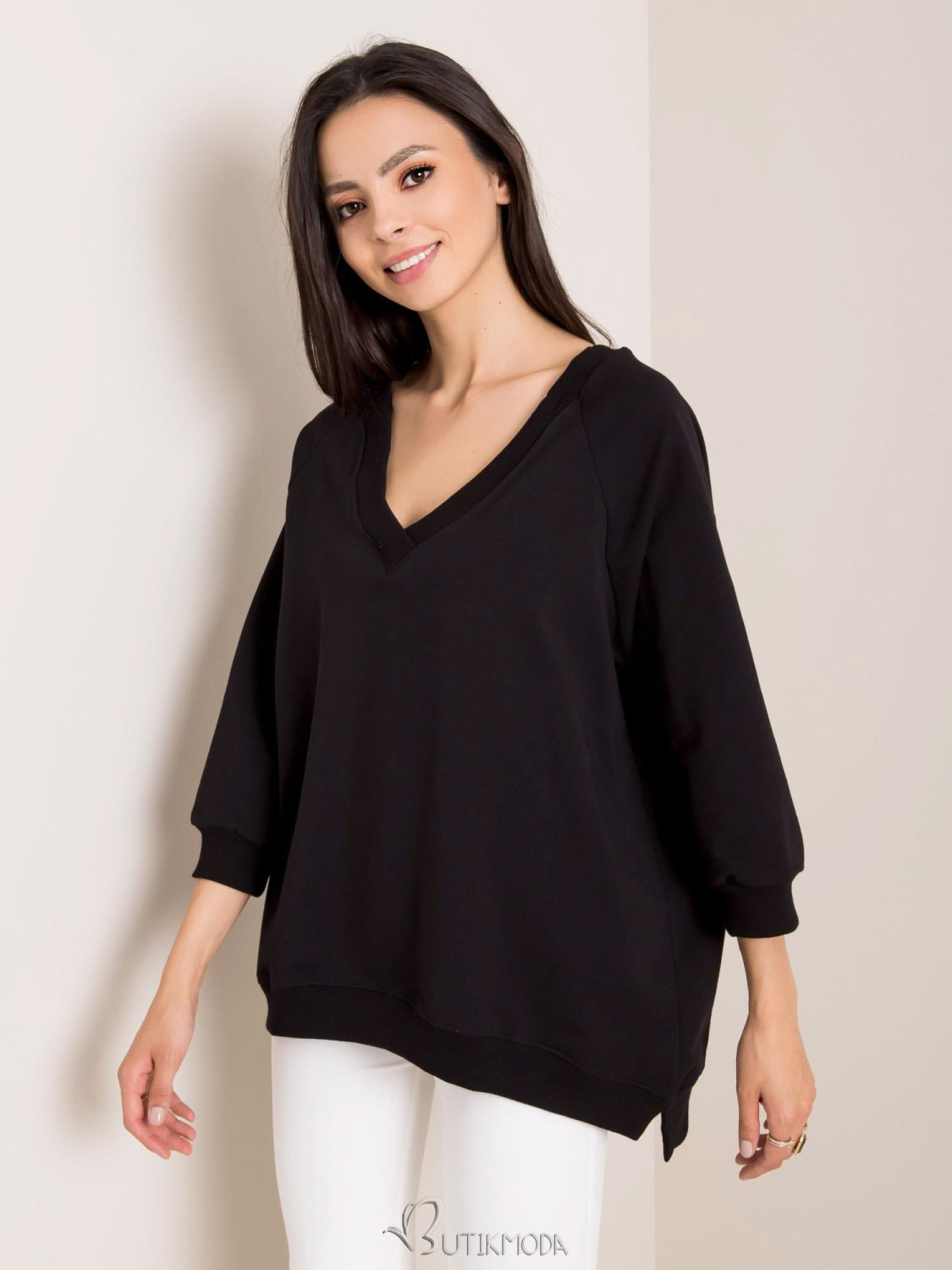 Oversize Black Sweatshirt RUE PARIS