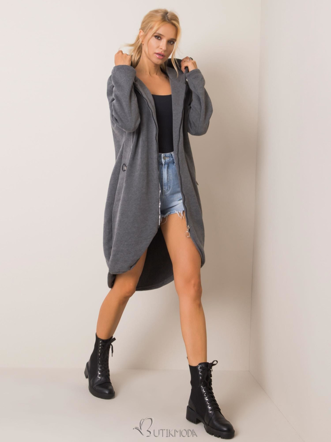 Long Gray Hoodie RUE PARIS