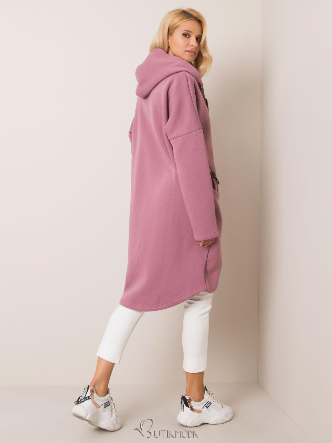 RUE PARIS Long Pink Hoodie