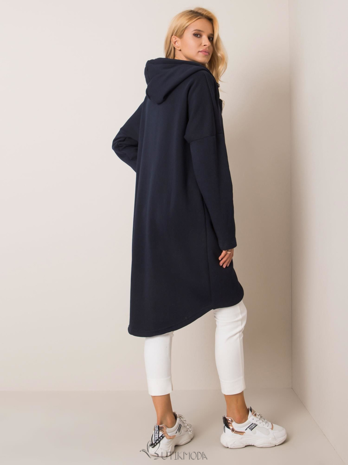 RUE PARIS Long Navy Hoodie