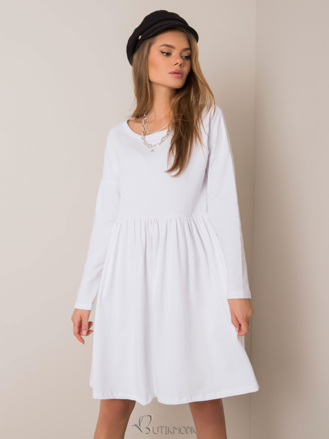 White Melange Dress RUE PARIS