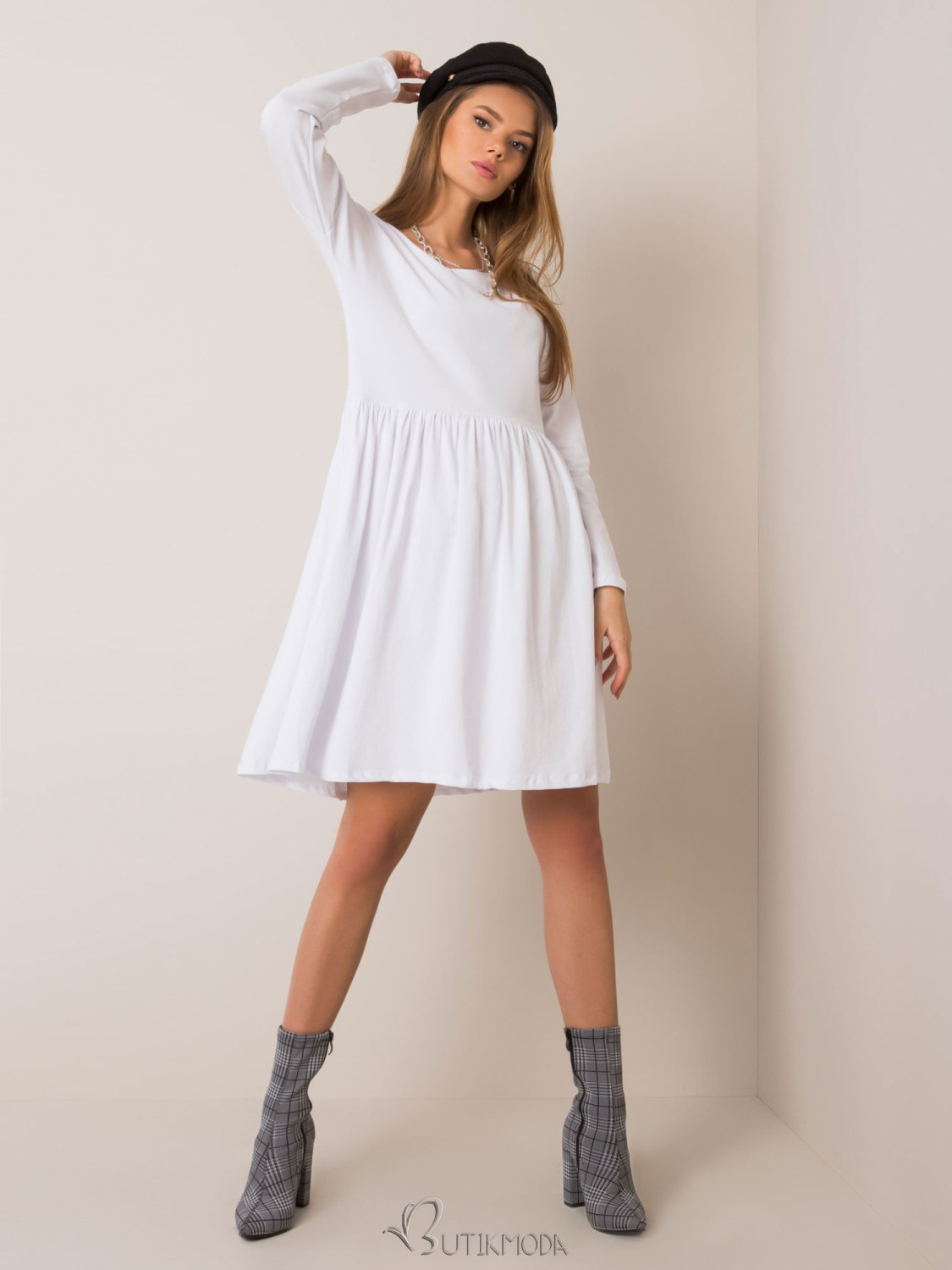 White Melange Dress RUE PARIS