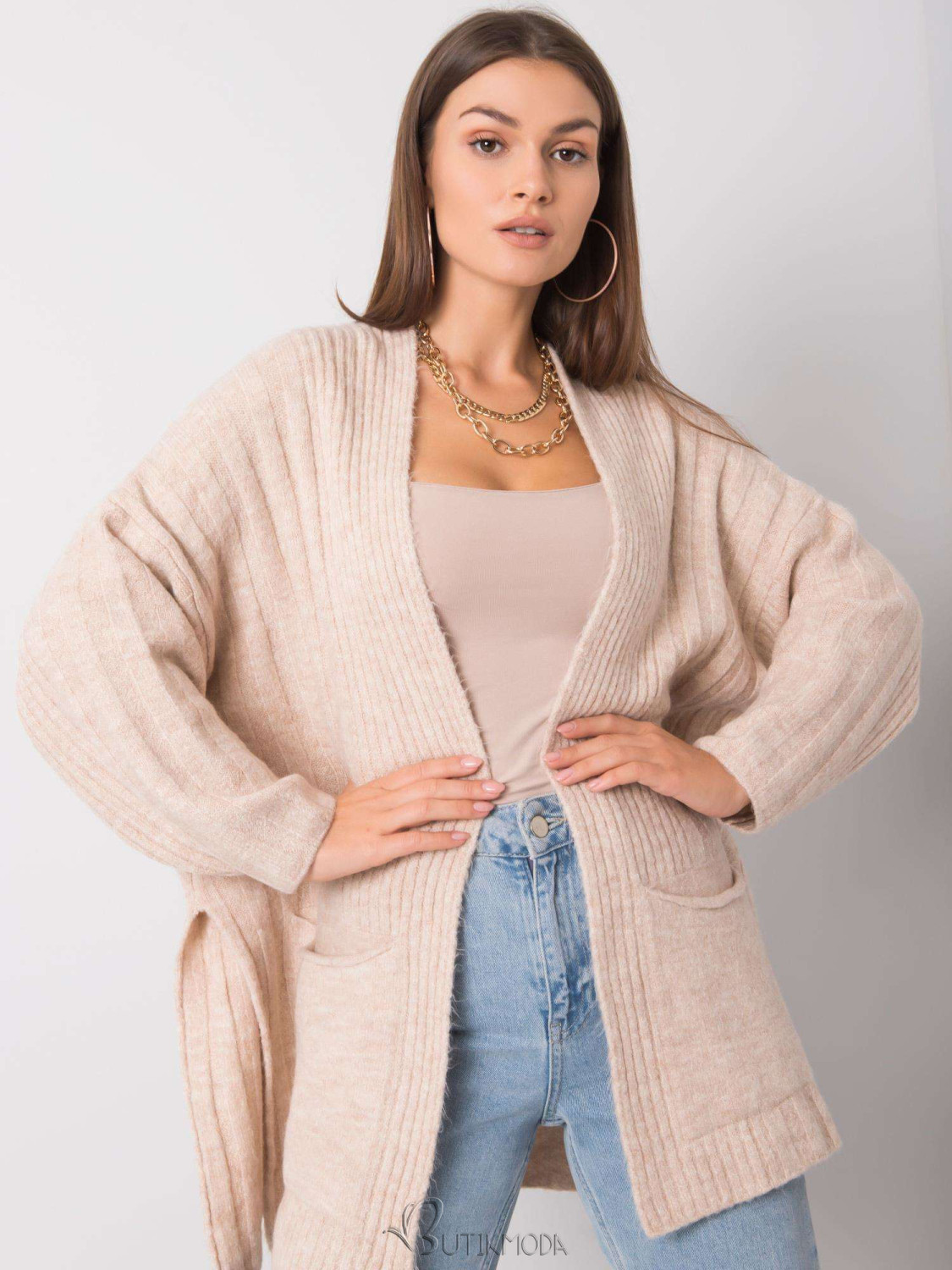 Beige RUE PARIS Cardigan