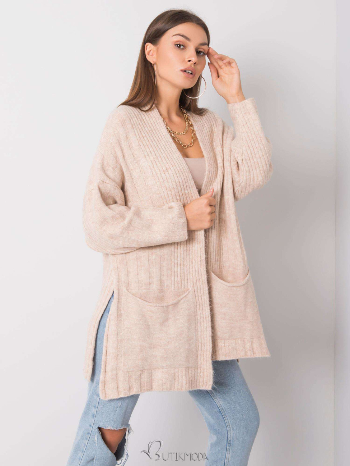 Beige RUE PARIS Cardigan