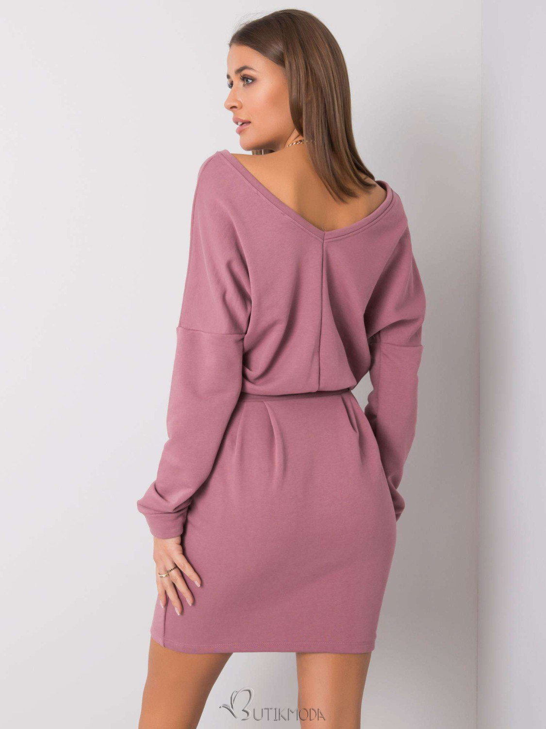 Stylish Pink Dress with Long Sleeves