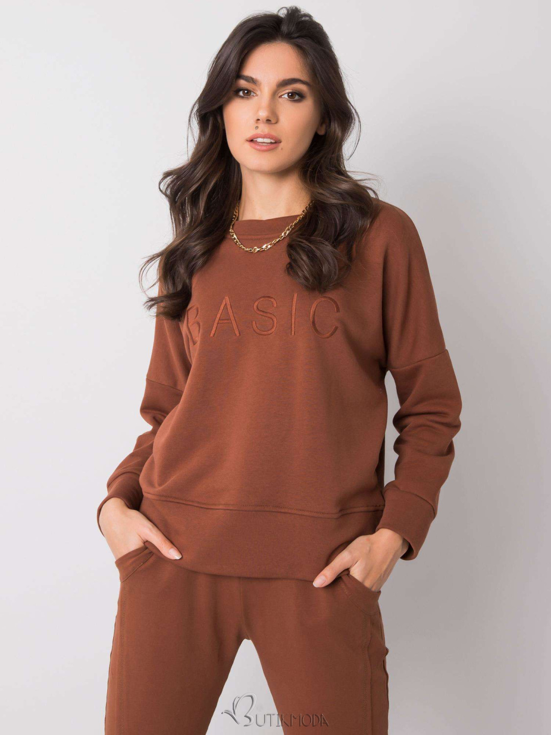 Brown Women's Cotton Sweatshirt