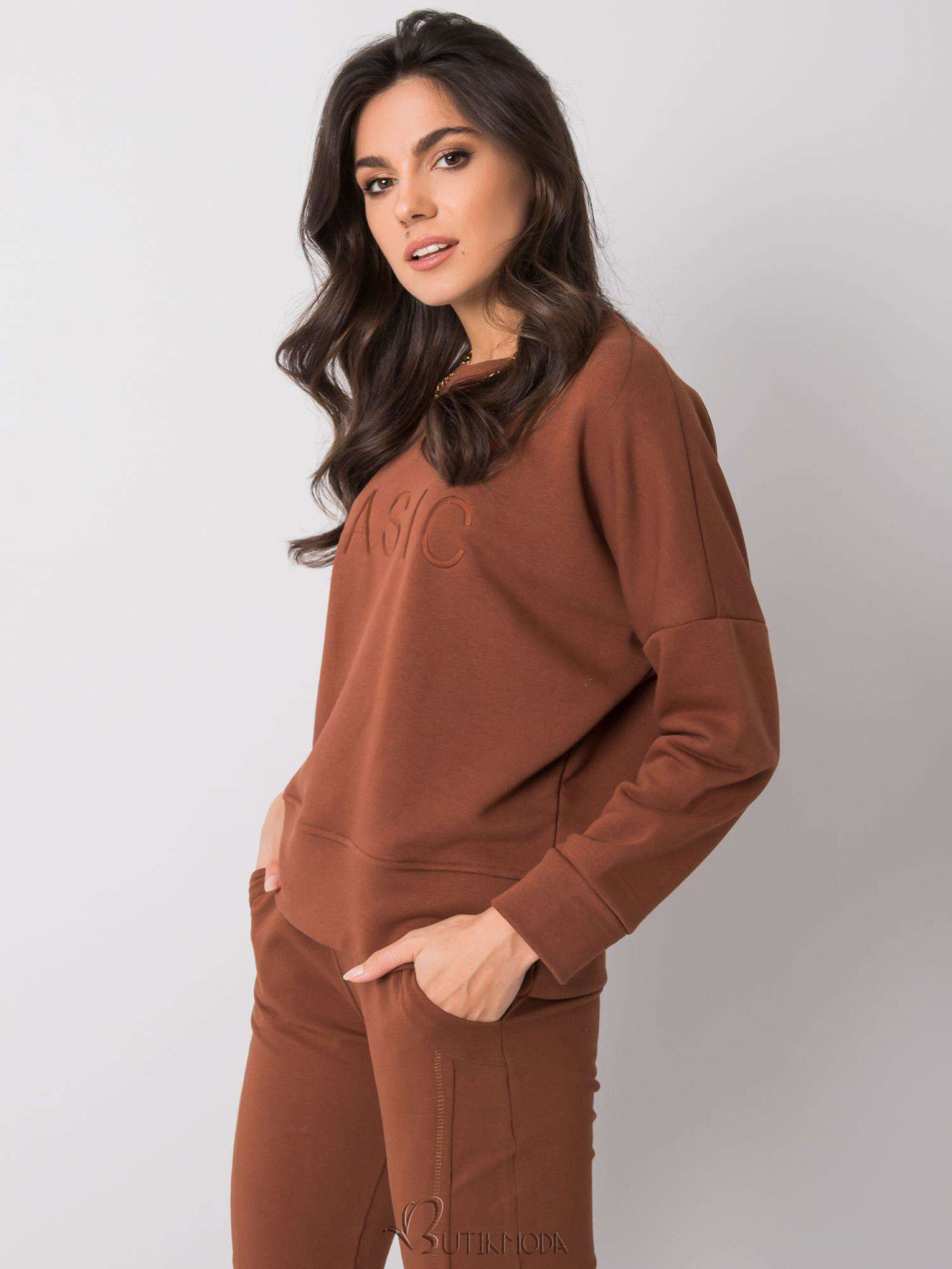 Brown Women's Cotton Sweatshirt