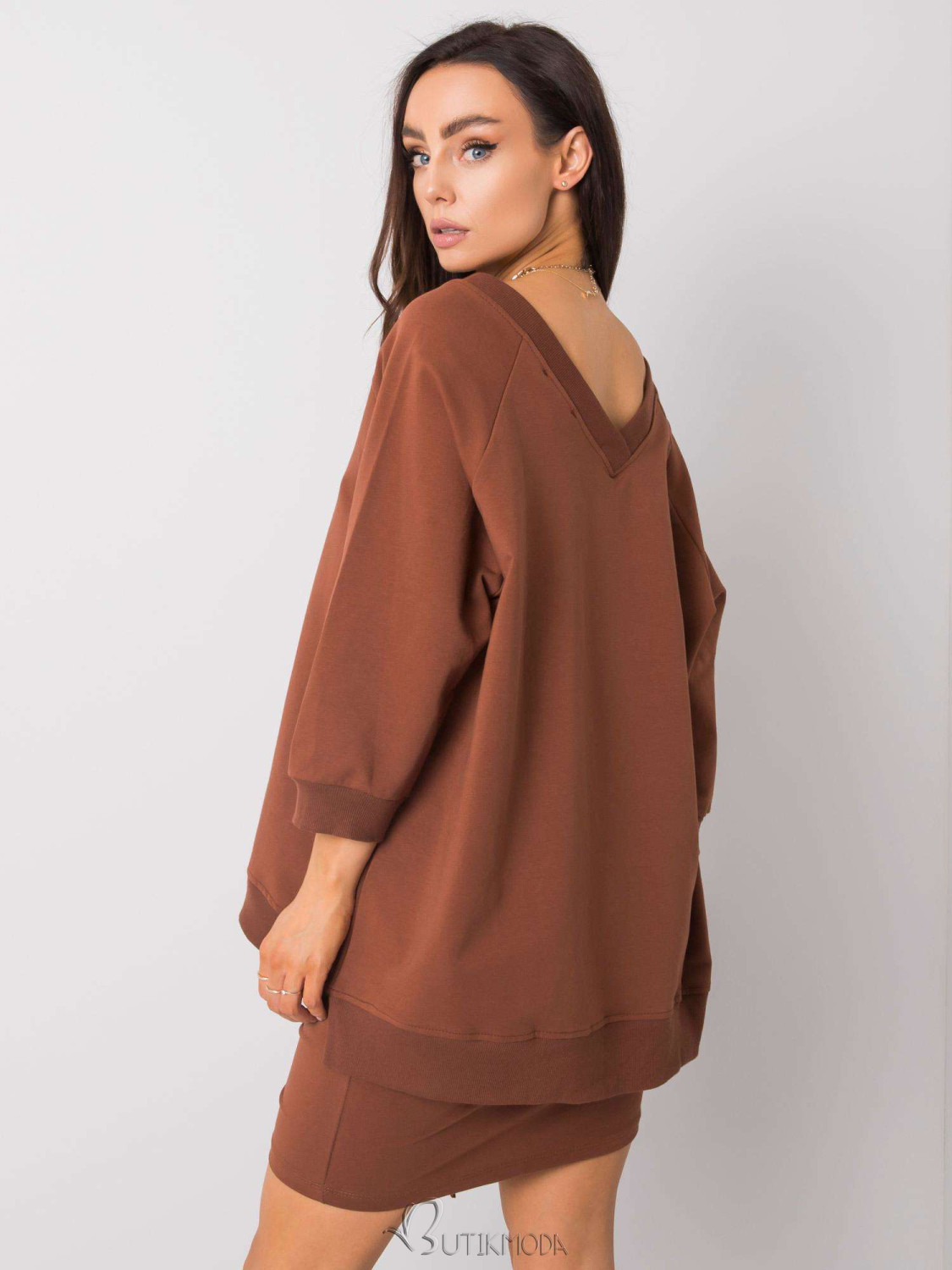 RUE PARIS Brown Oversize Sweatshirt