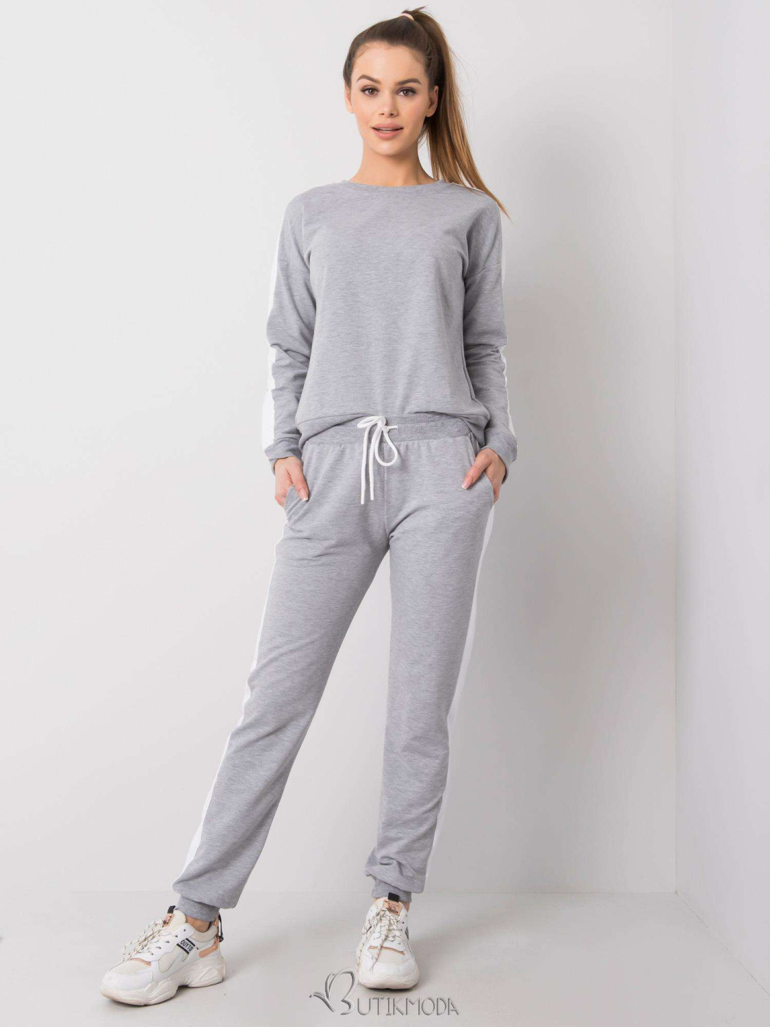 RUE PARIS Women's Gray Melange Tracksuit