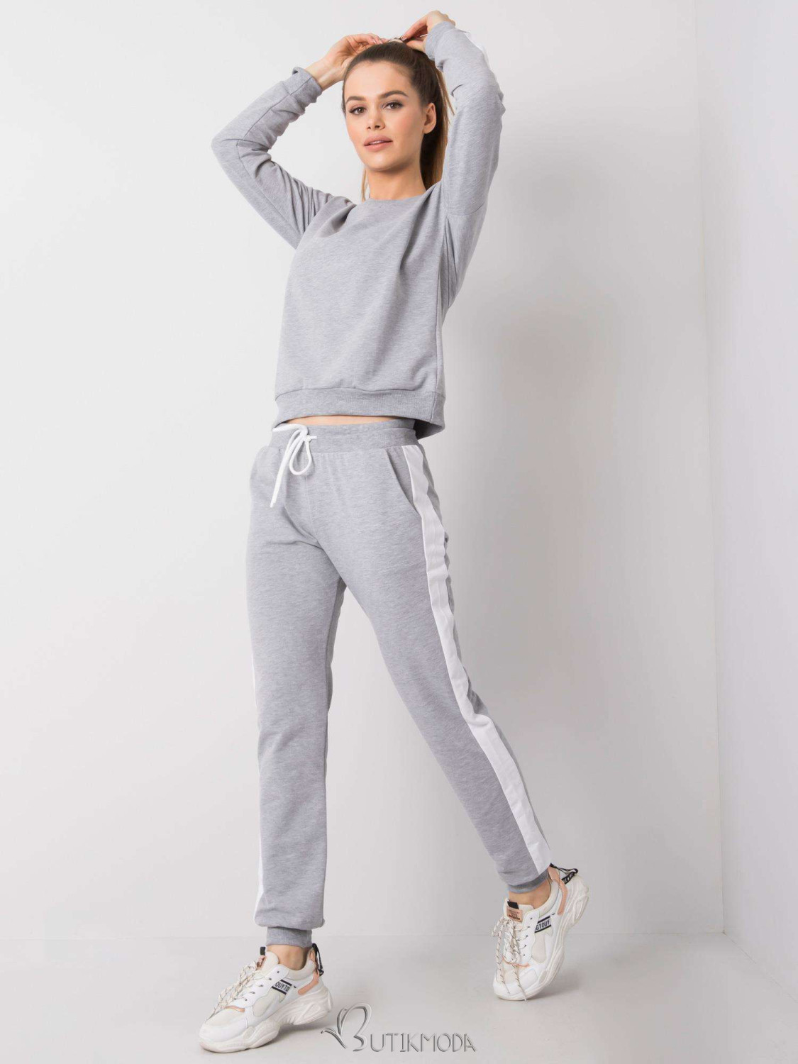 RUE PARIS Women's Gray Melange Tracksuit