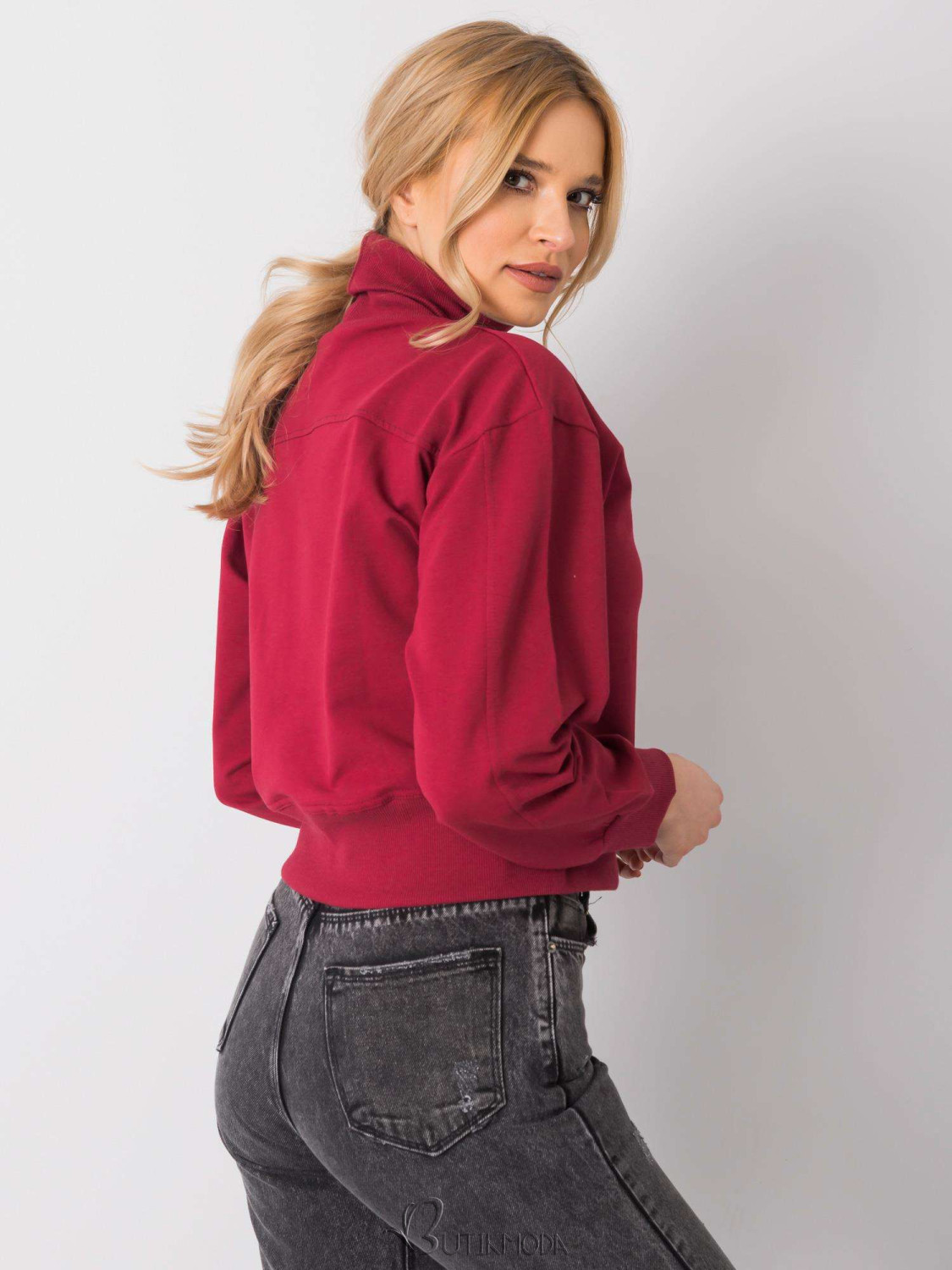 Bordeaux Basic Sweater with Turtleneck