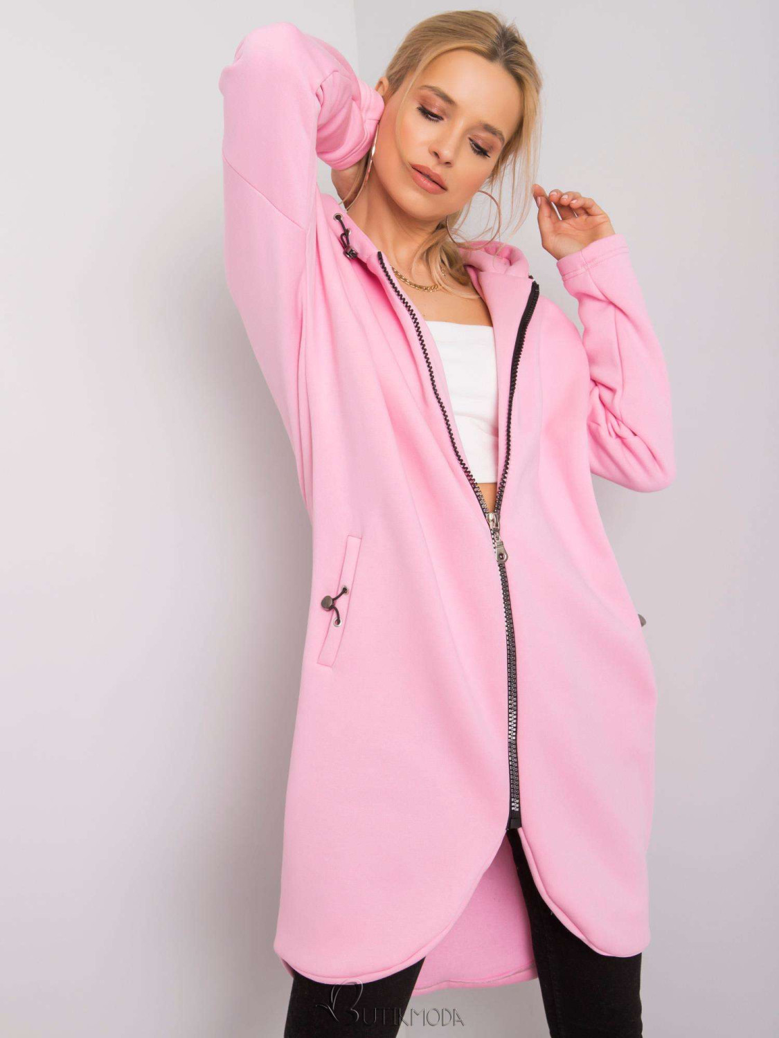 Light Pink Long Hoodie RUE PARIS