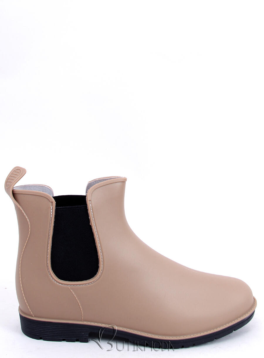 Women's light dark beige ankle boots