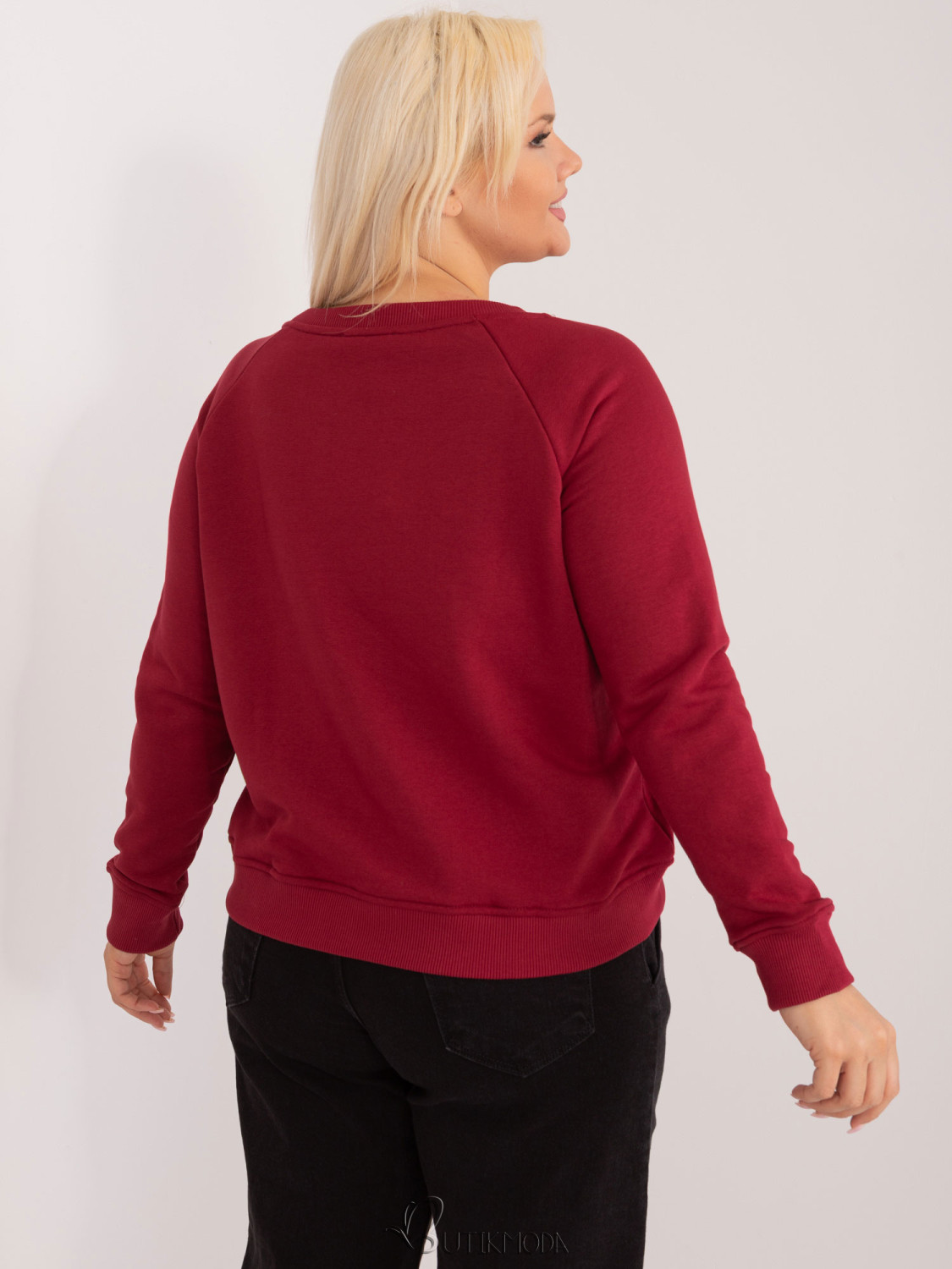 Bordeaux Plus Size Sweatshirt without Hood