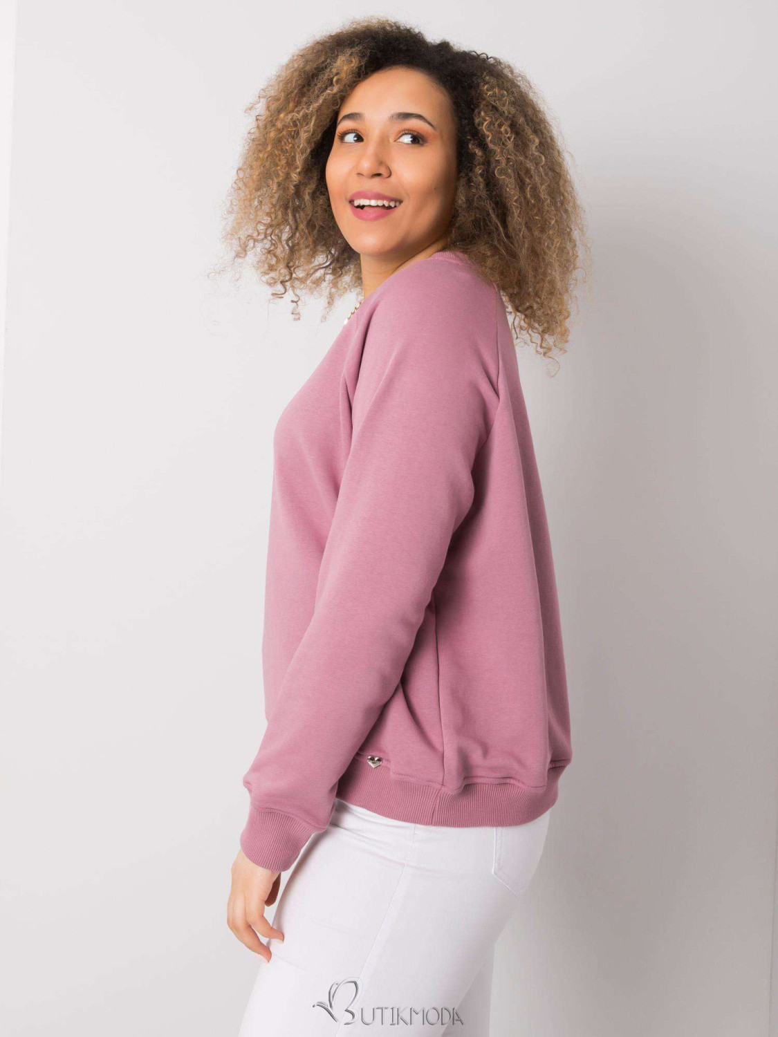 Pink Plus Size Hoodie Without Hood