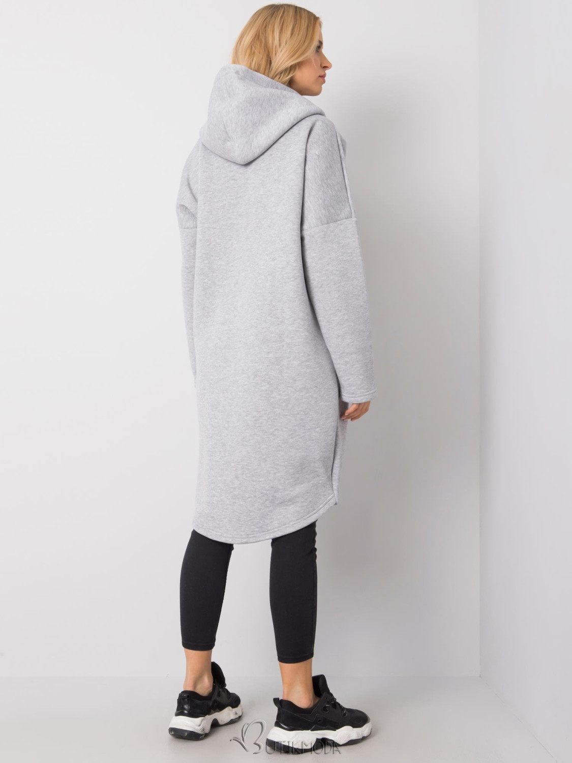 Long Gray Melange Hoodie RUE PARIS