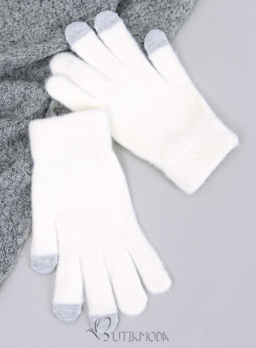 Women's basic gloves ecru