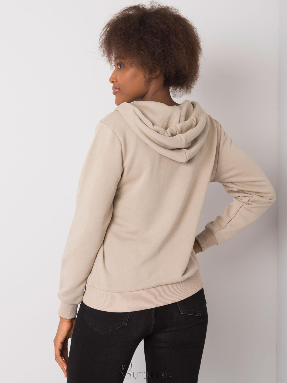 Beige Cotton Hoodie