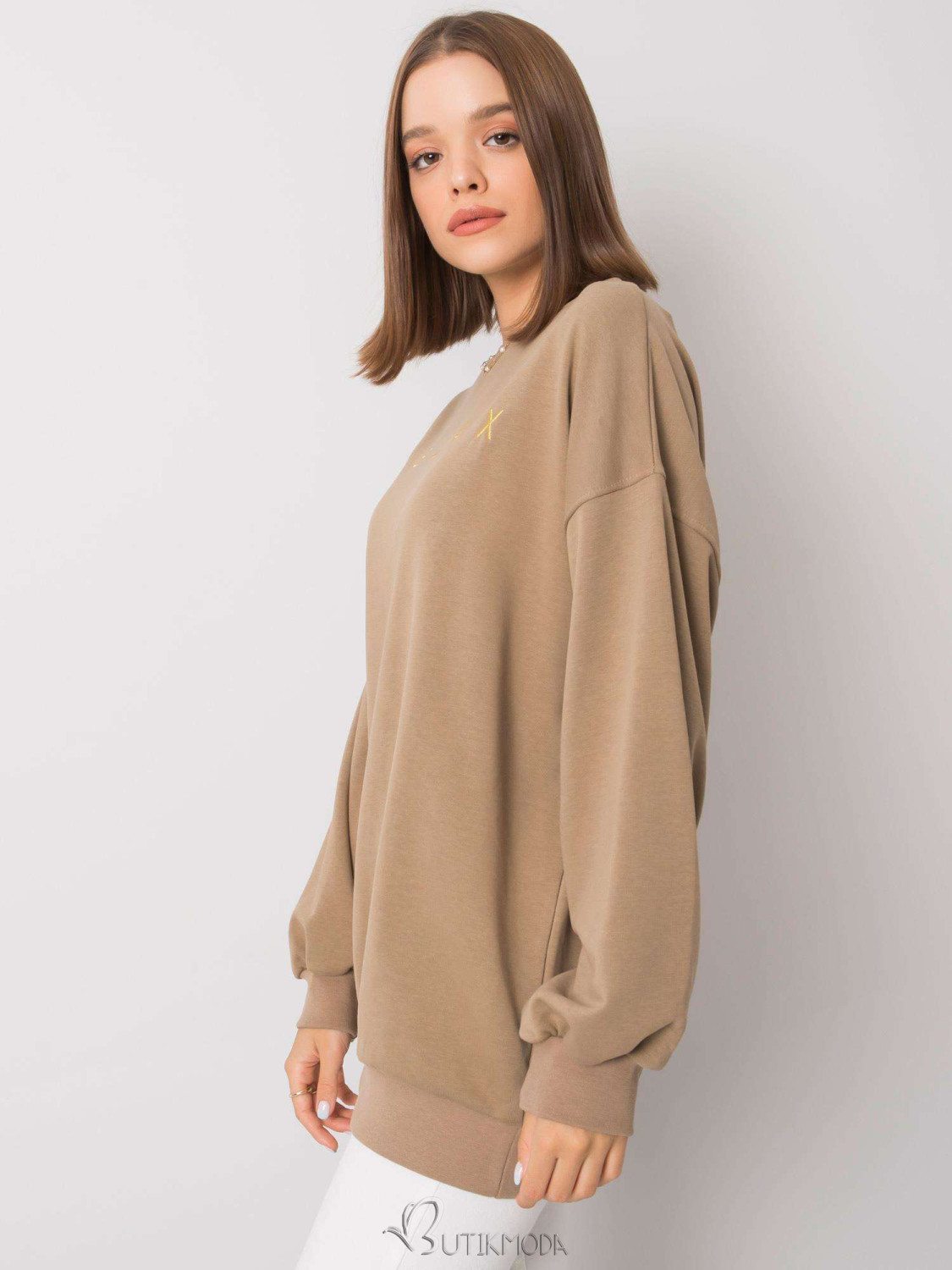 Beige Crew Neck Sweatshirt