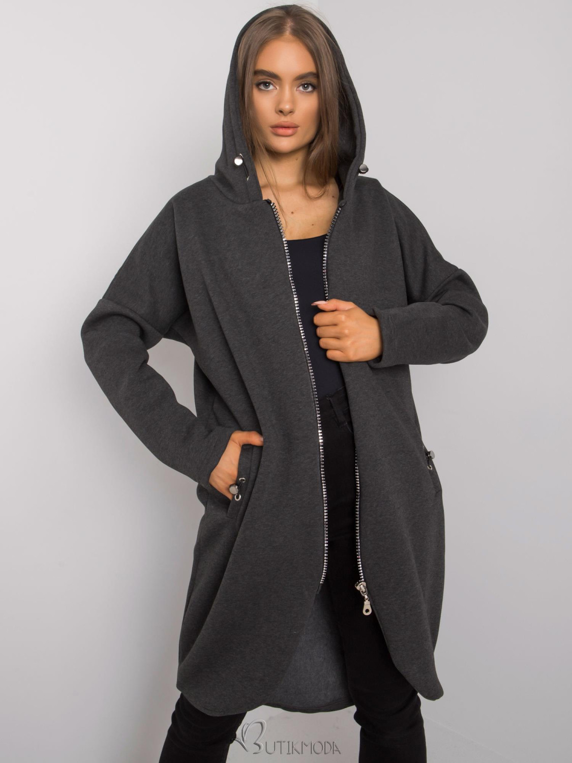 Long Gray Hoodie from RUE PARIS