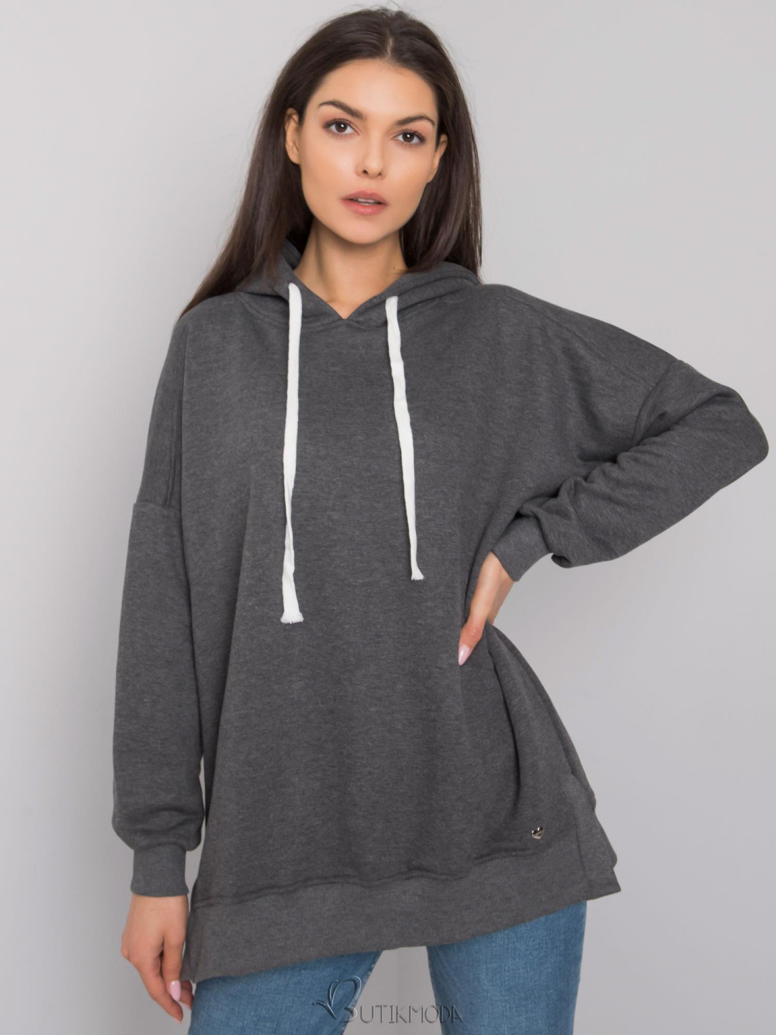 Dark Gray Melange Hoodie