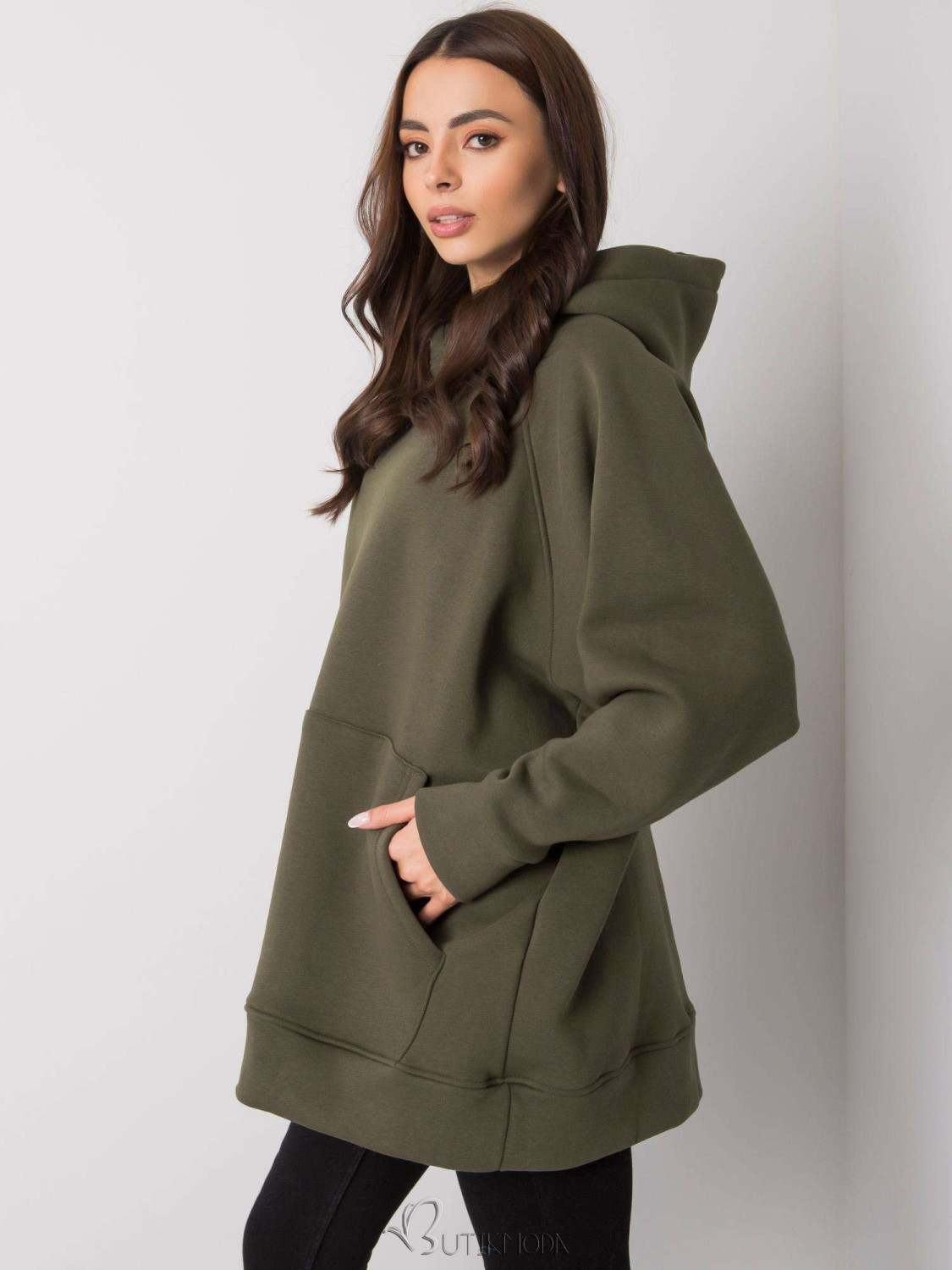 Women's Hooded Sweatshirt in Khaki