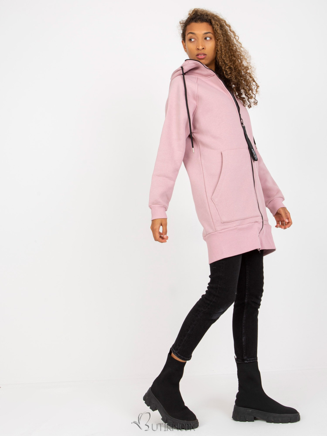 Pink Long Hoodie RUE PARIS