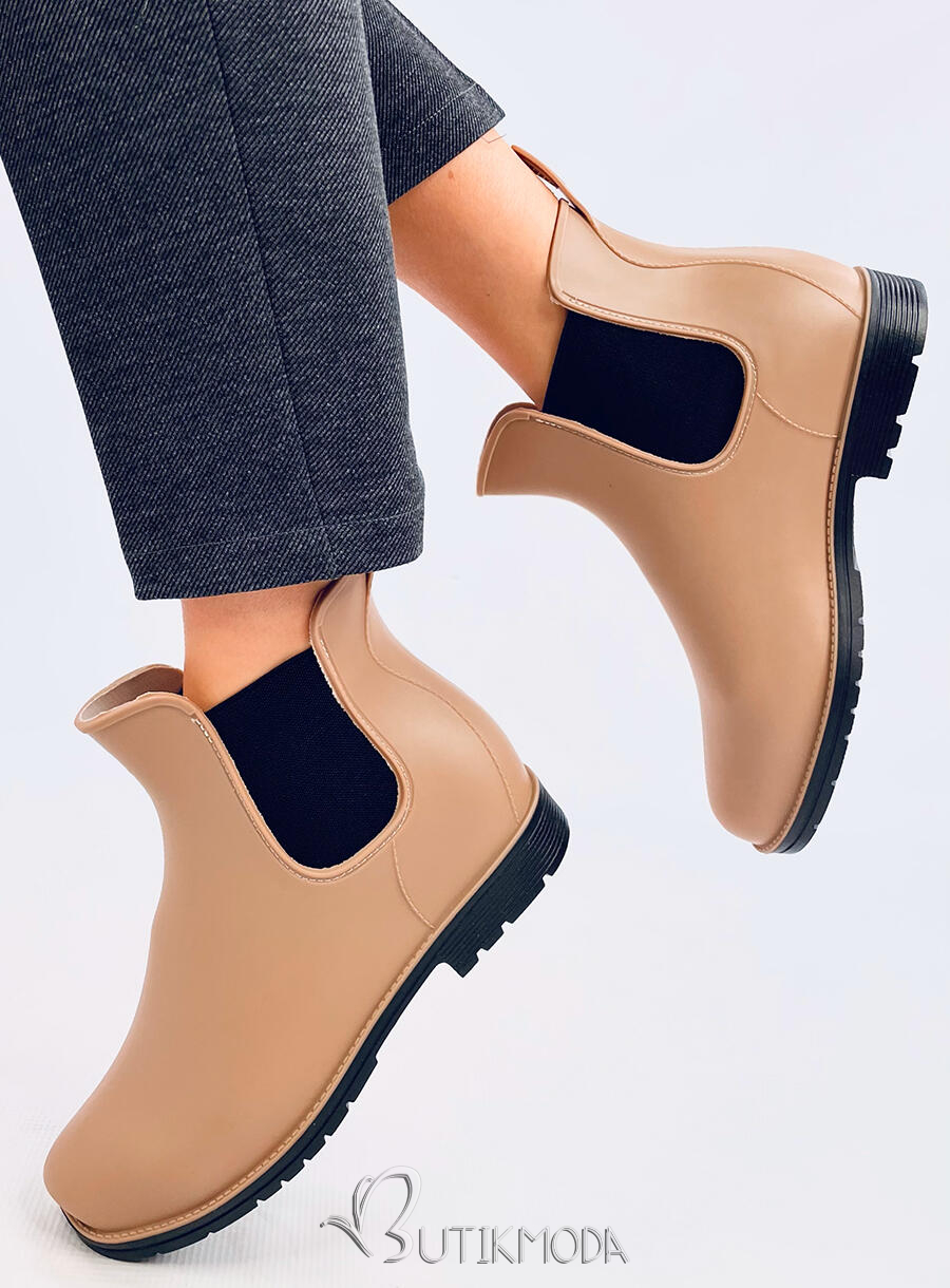 Women's light dark beige ankle boots