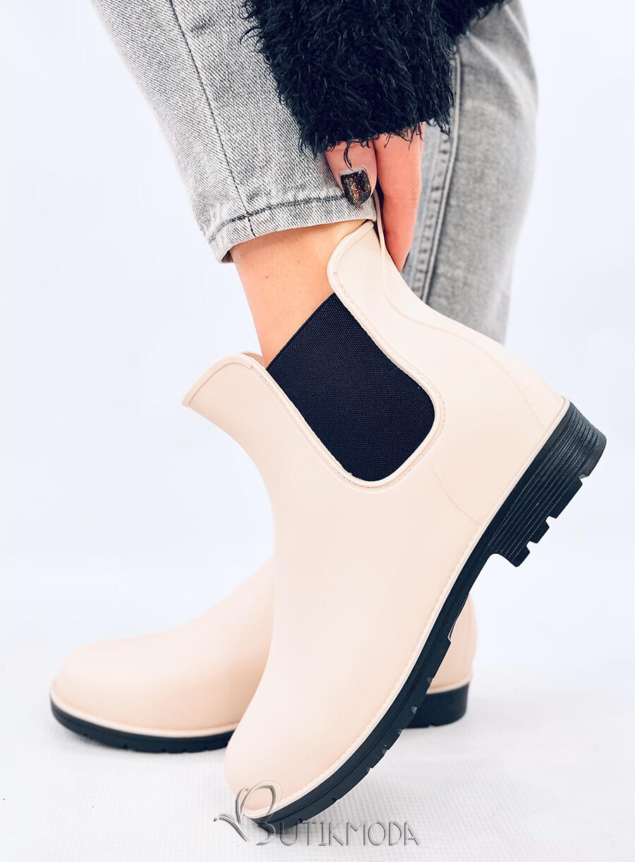 Women's light beige ankle boots