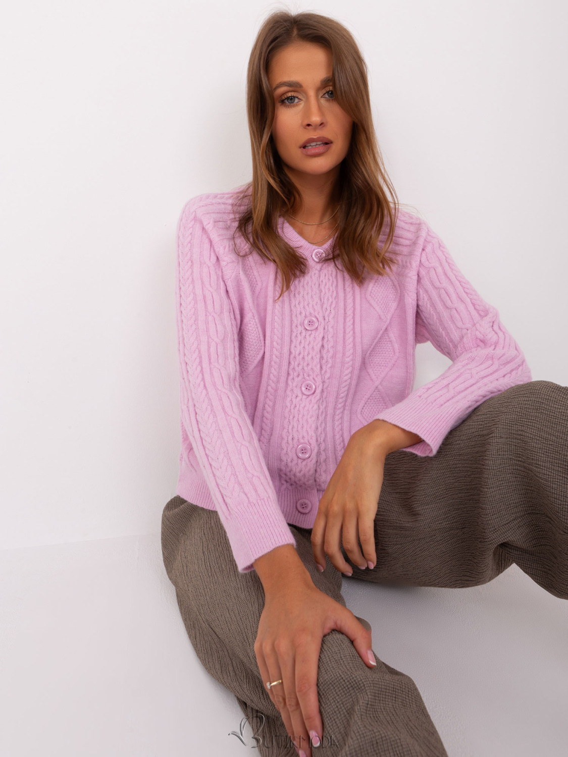 Lilac Women's Button-Up Sweater