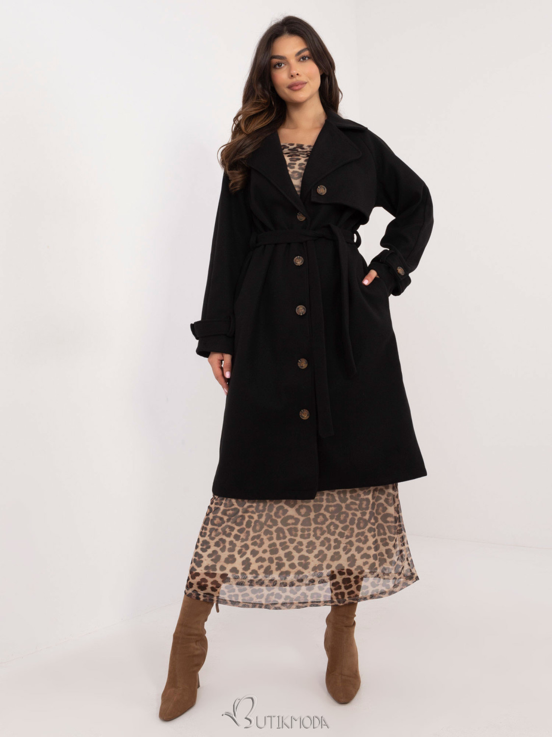 Elegant Black Transitional Coat