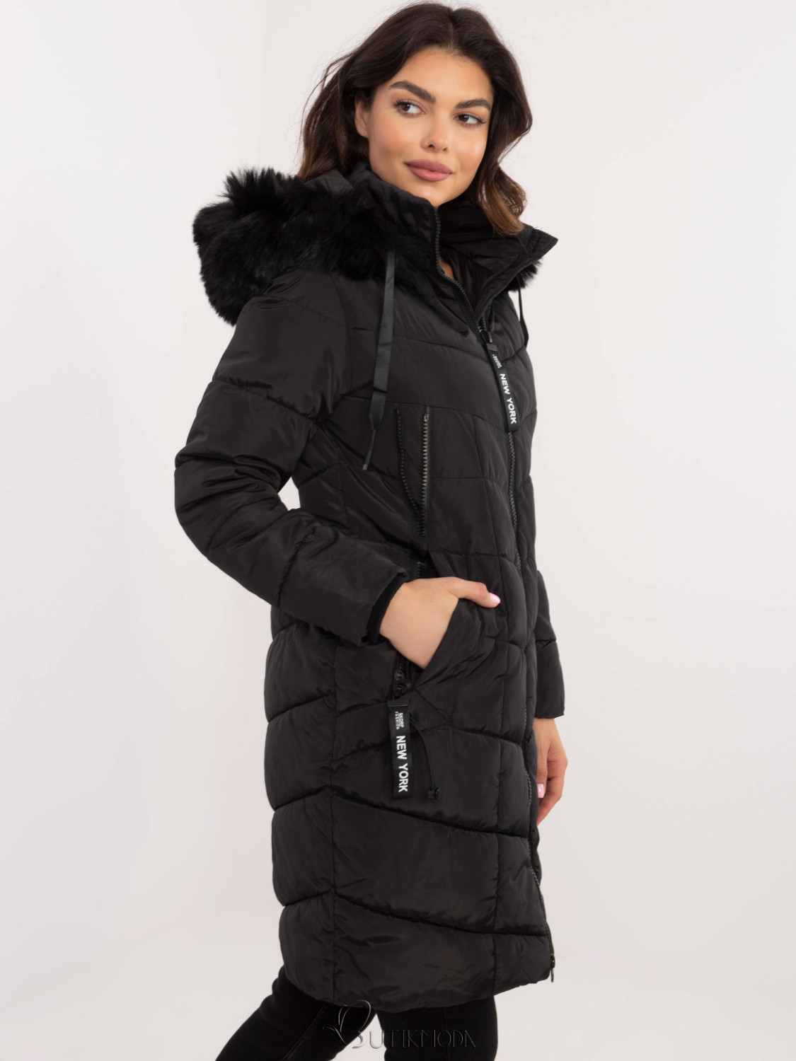 Stylish Black Winter Jacket with Detachable Hood