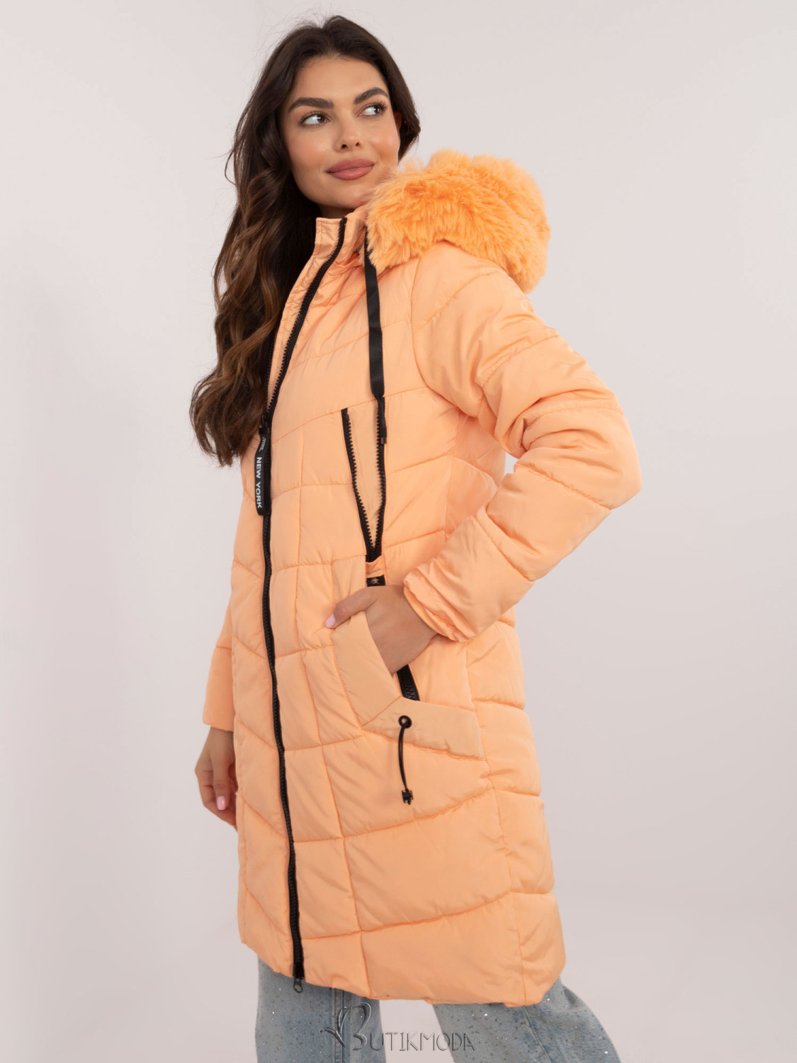 Comfortable Winter Jacket in Bright Orange