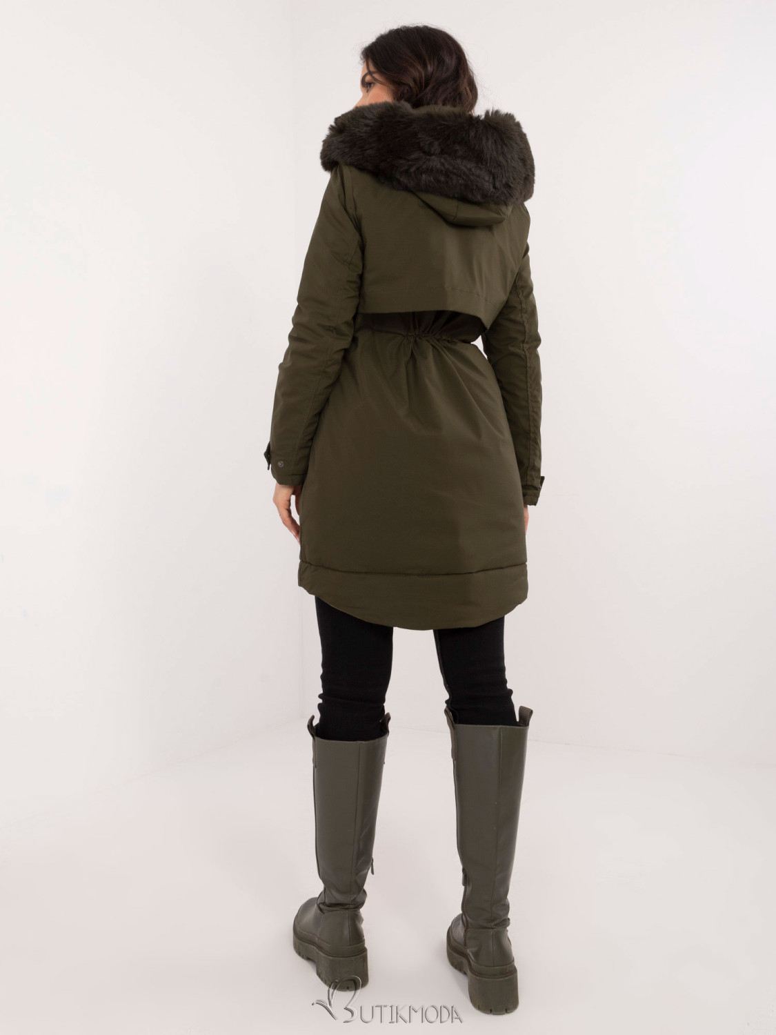 Women's Khaki Winter Parka with Hood