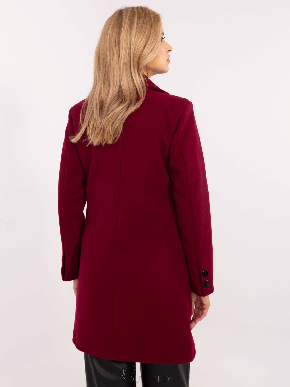 Elegant Transitional Coat in Burgundy