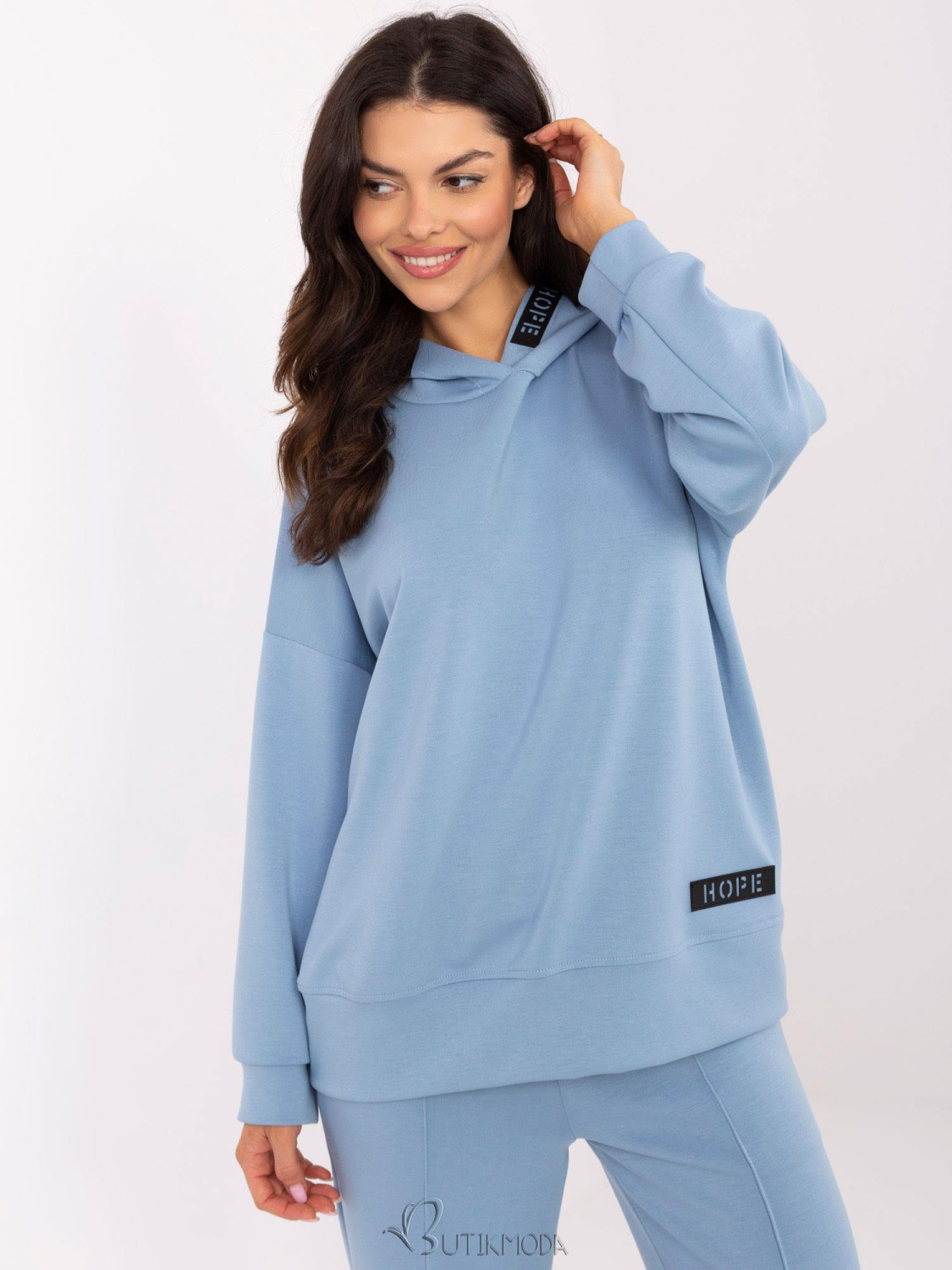 Blue Hooded Sweatshirt