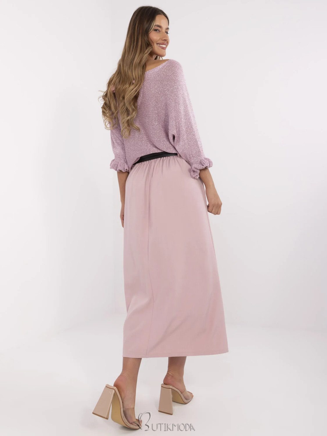 Elegant Maxi Skirt in Light Pink