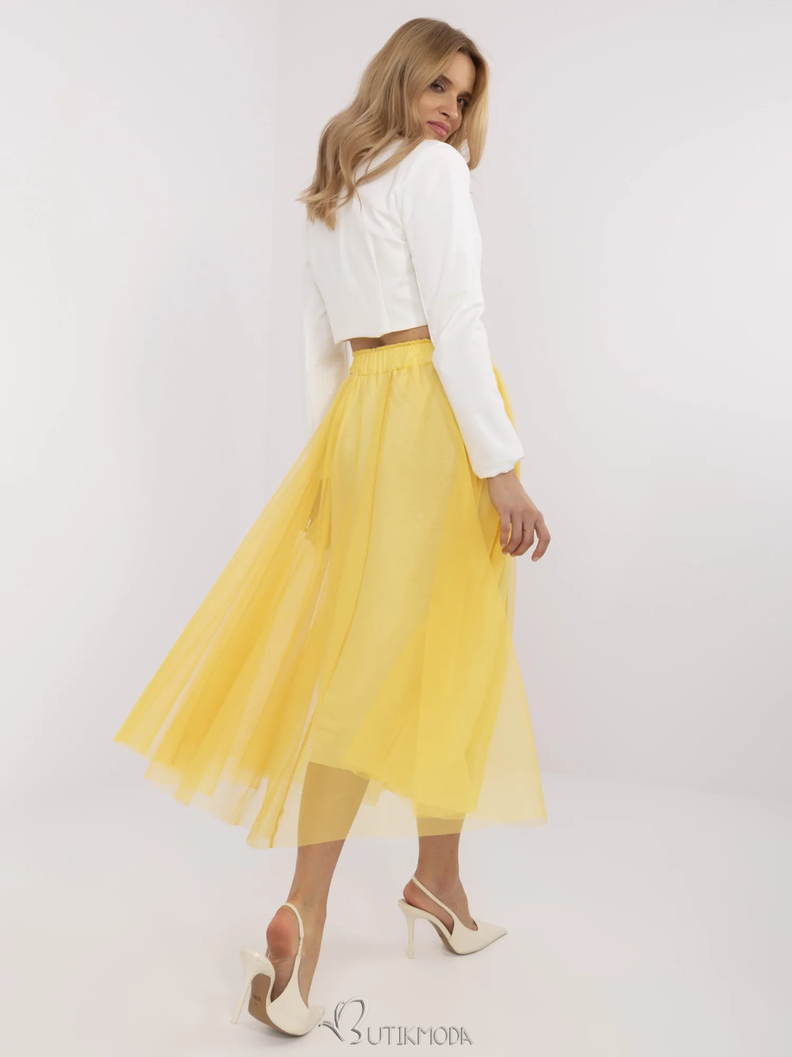 Yellow Midi Tulle Skirt