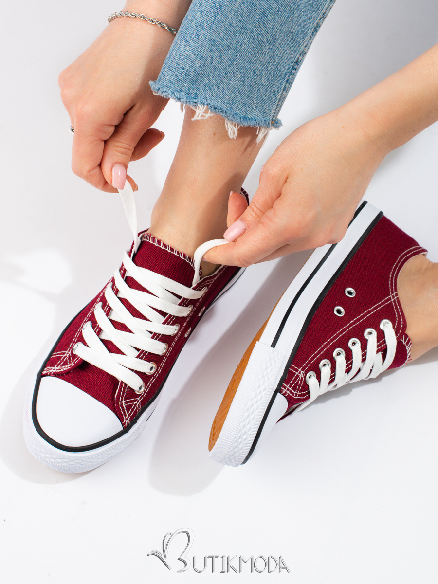 Classic Burgundy Women's Sneakers Shelovet