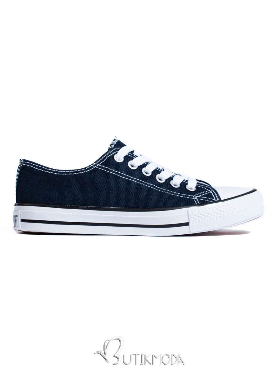 Dark blue women's canvas sneakers