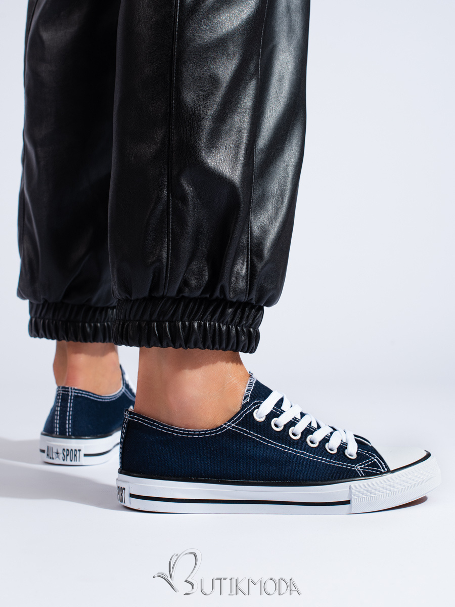 Dark blue women's canvas sneakers