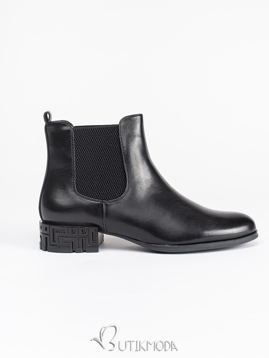 Black Ankle Boots with Decorative Heel by Sergio Leone