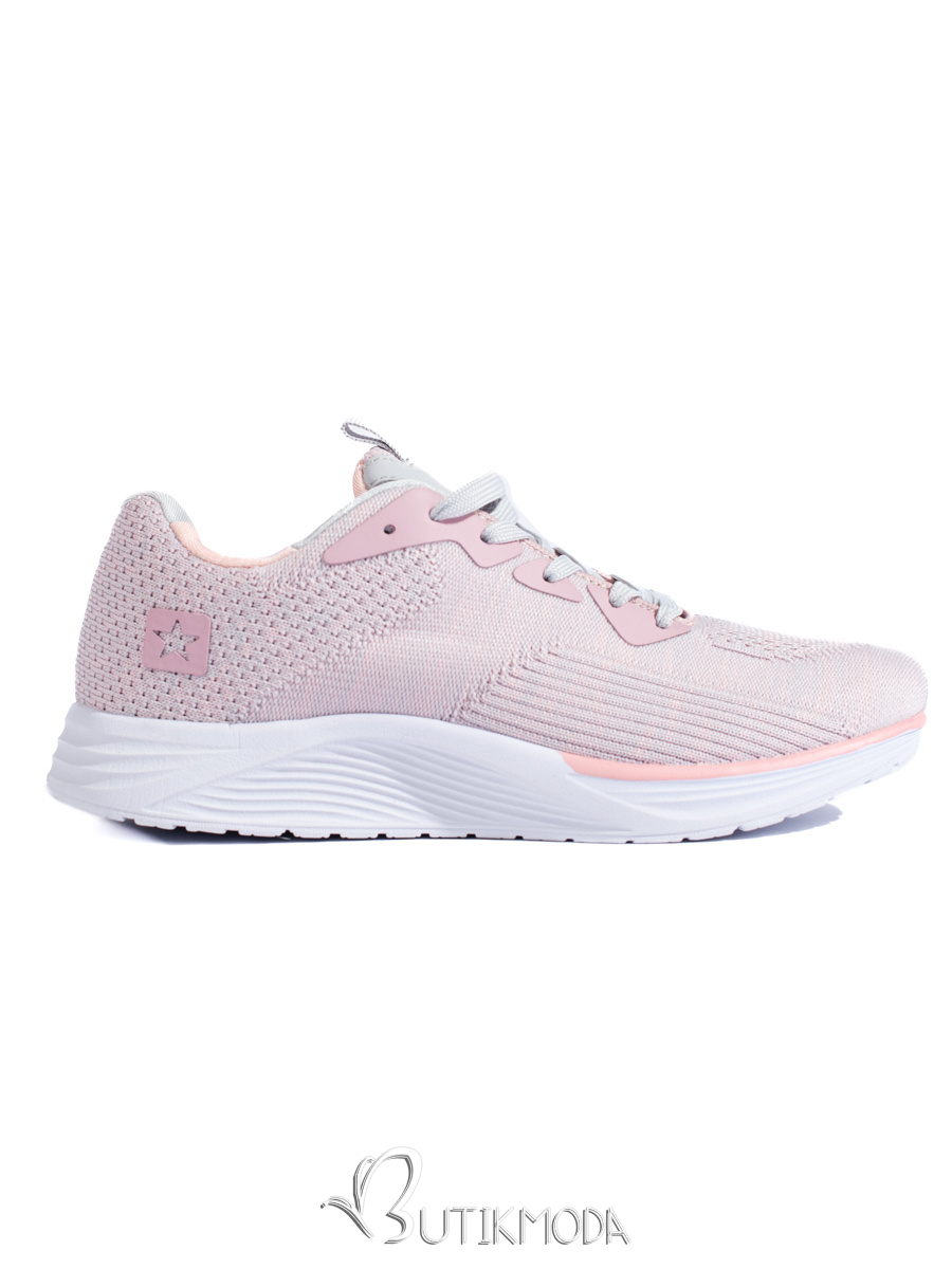 Women's Sport Sneakers Shelovet with Lacing in Light Pink