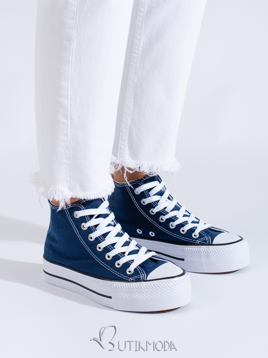 Women's High Platform Sneakers Shelovet in Blue