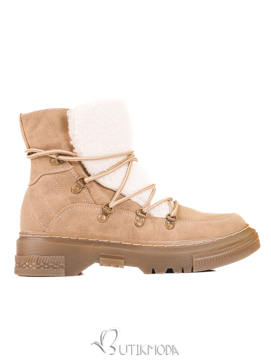 Brown Women's Snow Boots with Sheepskin Shelovet