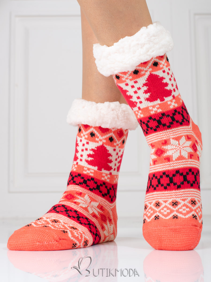 Women's winter warm socks red/orange